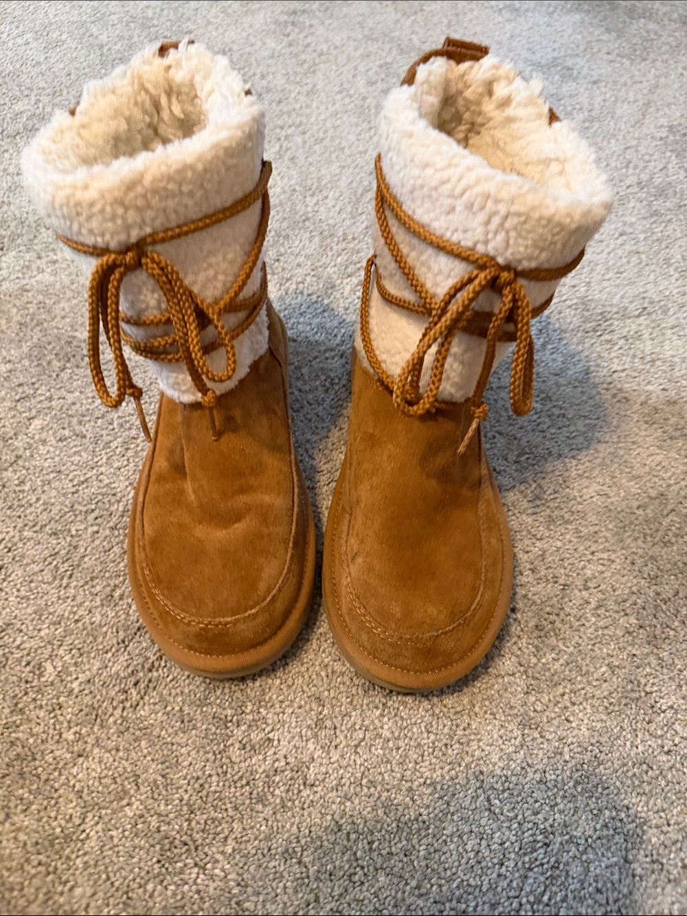 UGG Koolaburra Cozy Suede-Shearling Winter Boots - Chestnut Brown